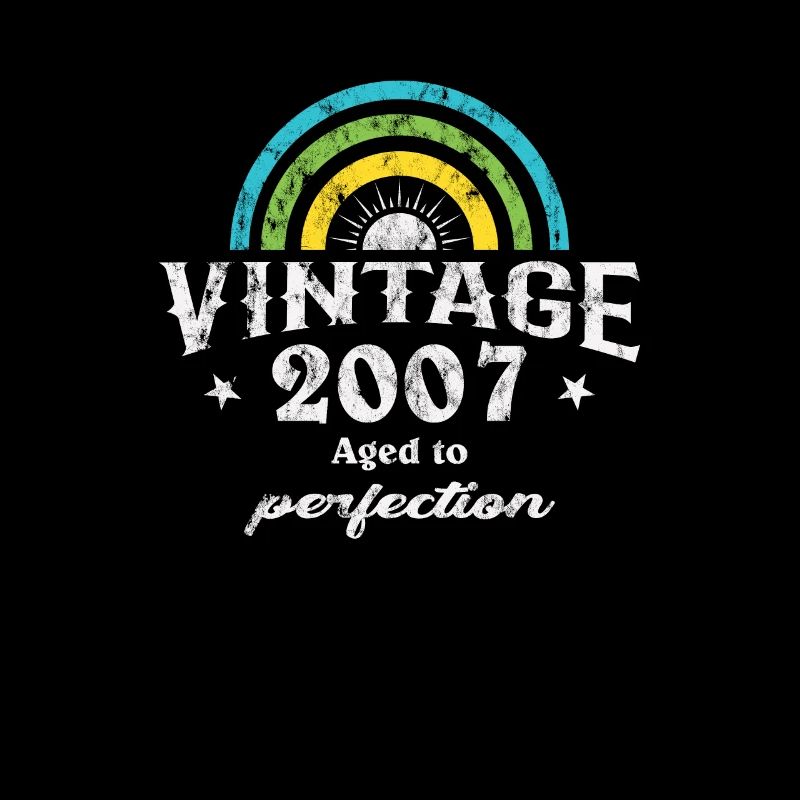 2007 Geburtstag Vintage Rainbow Sun