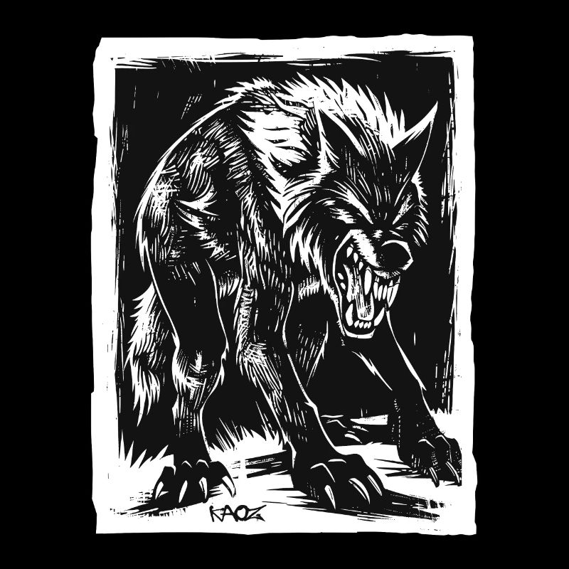 Böser Horror-Werwolf oder Wolf