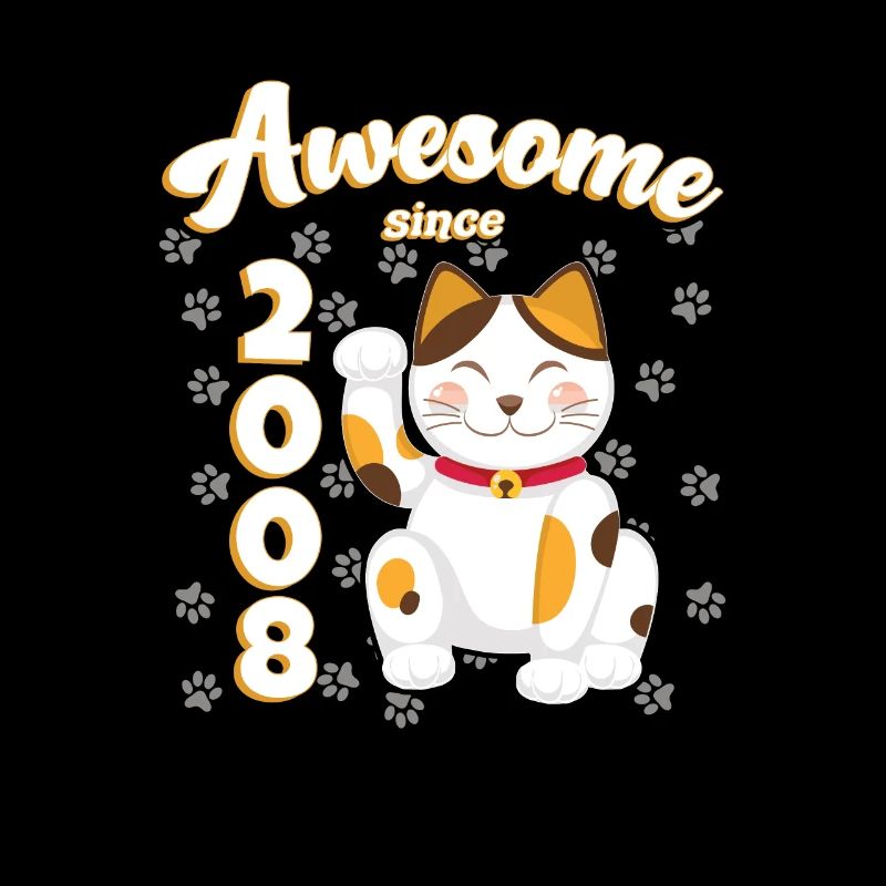 2008 Geburtstag Awesome since Katze Maneki neko