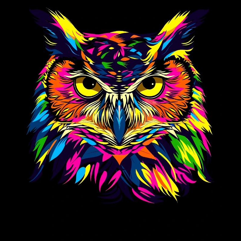 Eule Bunt Regenbogen Farben Pop Art Kauz Uhu Eulen