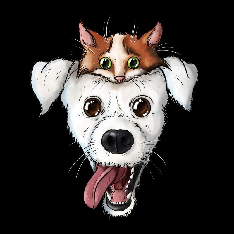 Visage de chien chat