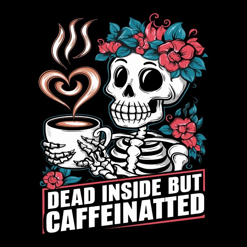 Funny Coffee Caffeine Skeleton Saying