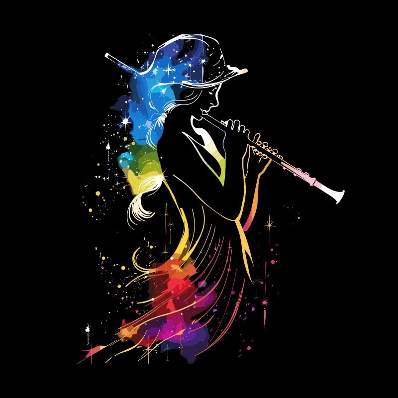 Flute player Retrowave