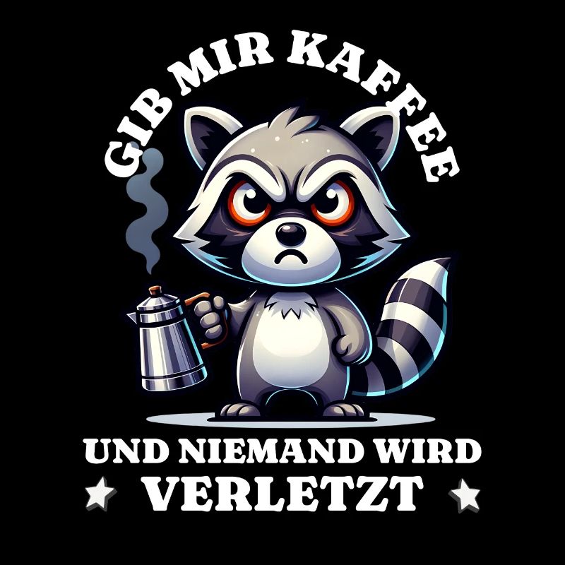 Morgenmuffel Gib mir Kaffee lustiges Waschbären