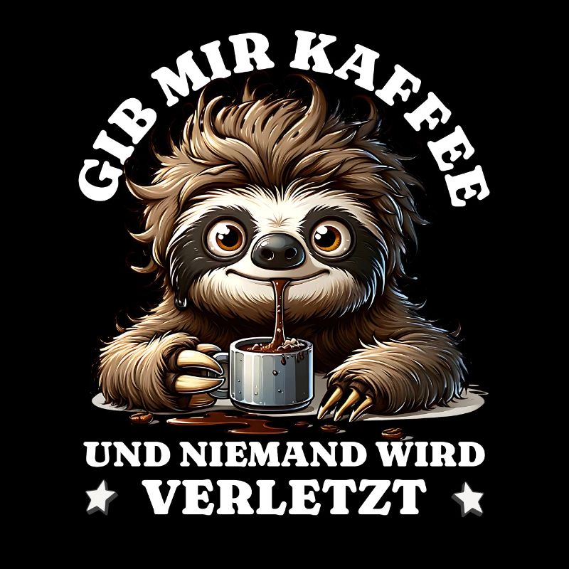Morgenmuffel Gib mir Kaffee lustiges Faultier