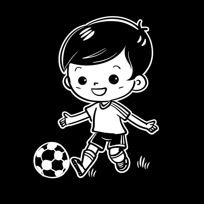 Soccer Boy Drawing