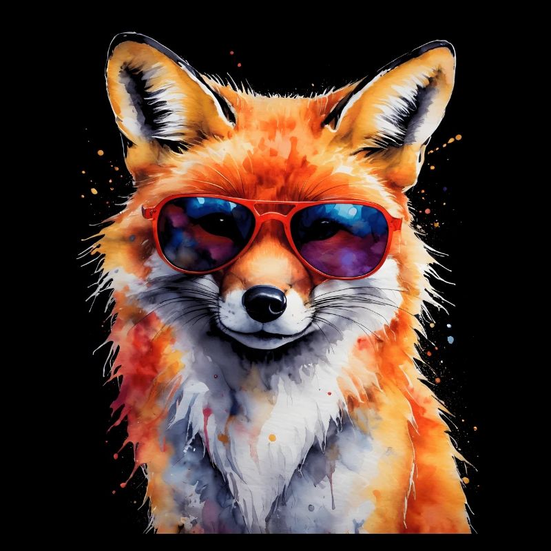 Fuchs Sonnenbrille Bunt Tier Design Print