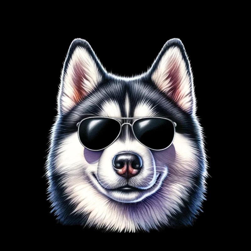 Cooler Husky mit Sonnenbrille