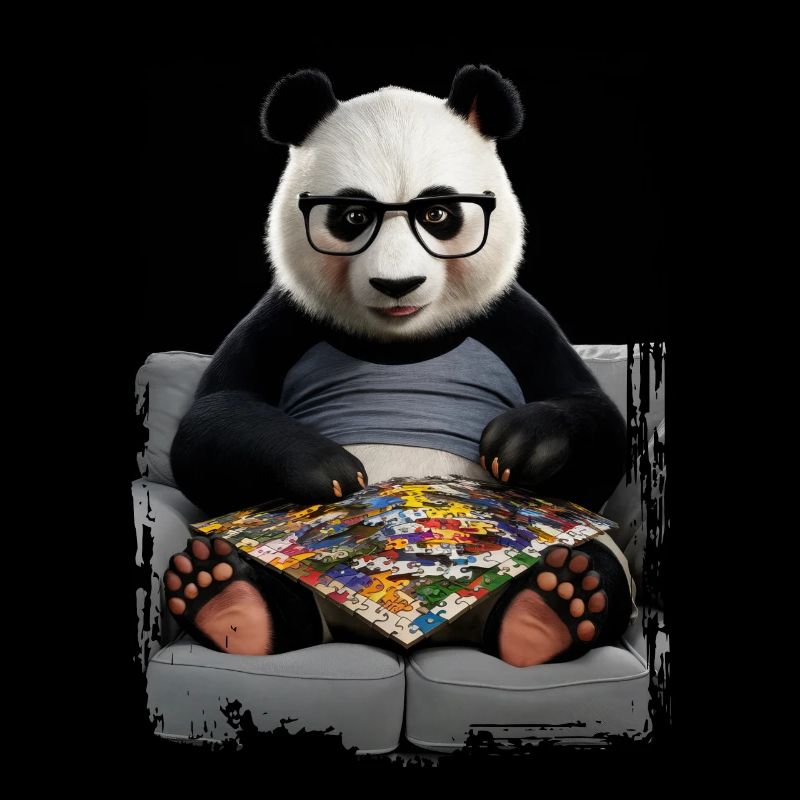 Panda spielt Puzzle Geschenk