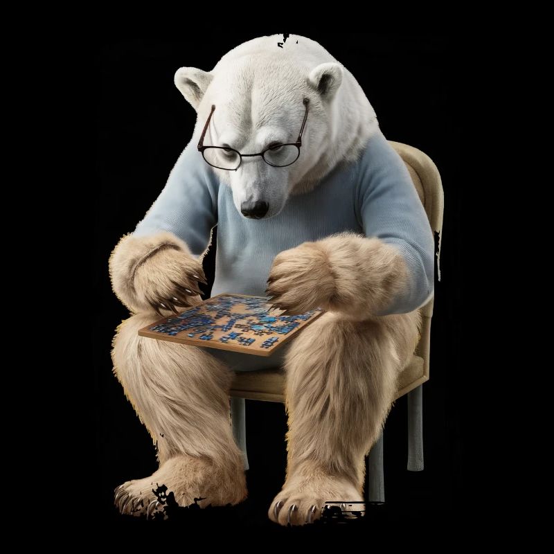 Eisbär spielt Puzzle Geschenk