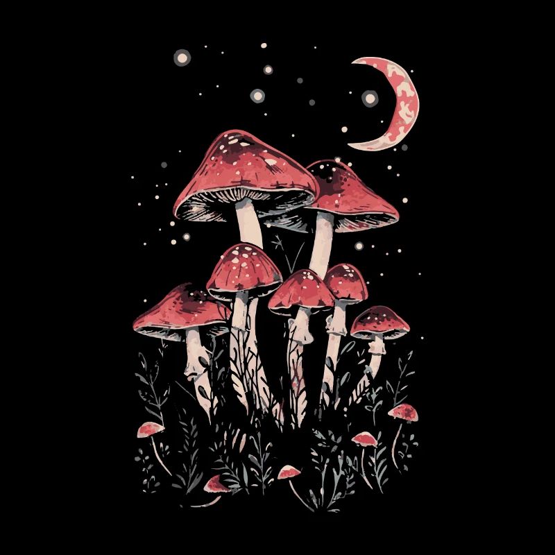 Goblincore Cottagecore Fairycore Champignon Phases de lune