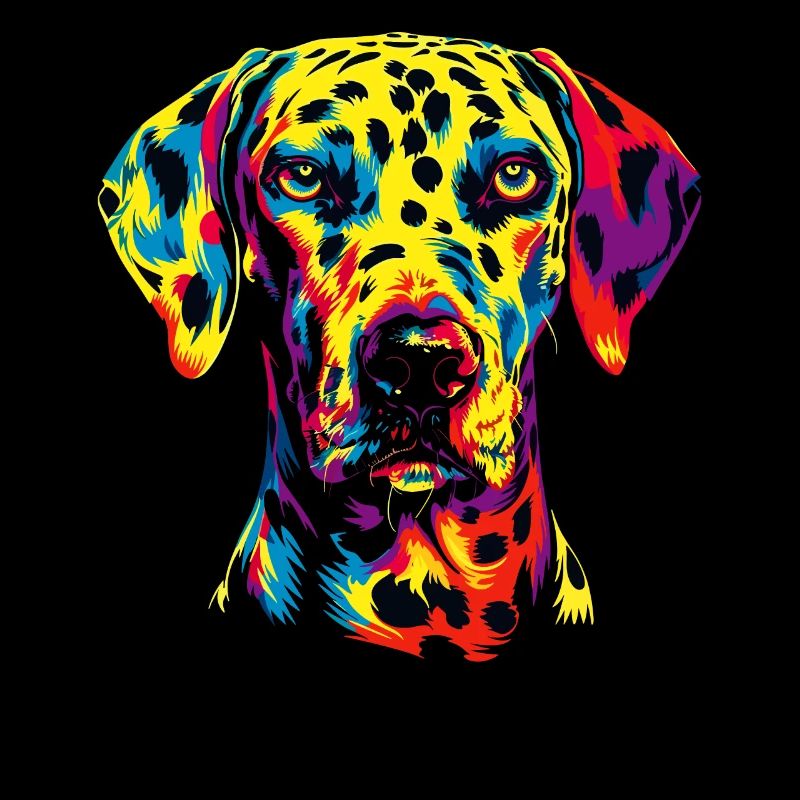 Chiens Dalmatiens Couleurs Colorées Pop Art Arc-en-ciel