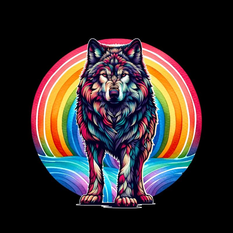 Regenbogen Wolf Wölfe