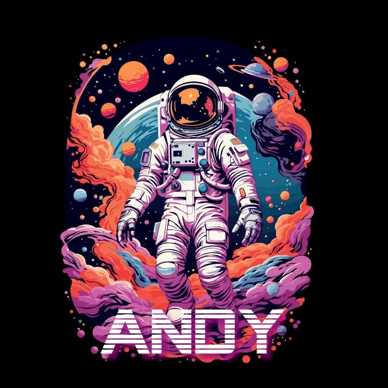 ANDY - Beautiful boy name with cool astronaut