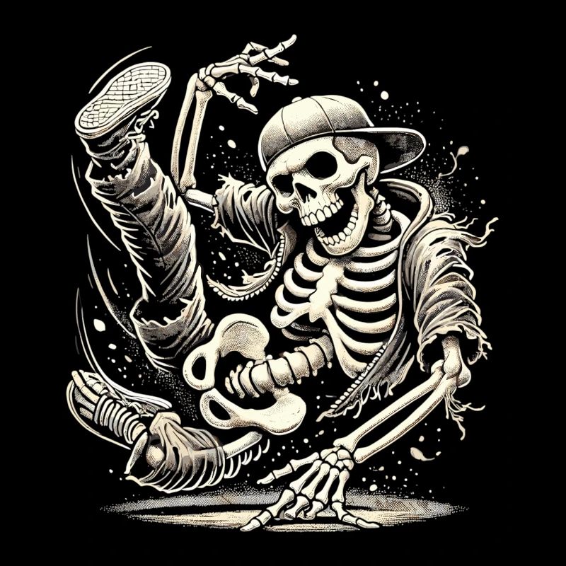 Danseuse squelette dans le style d’Halloween