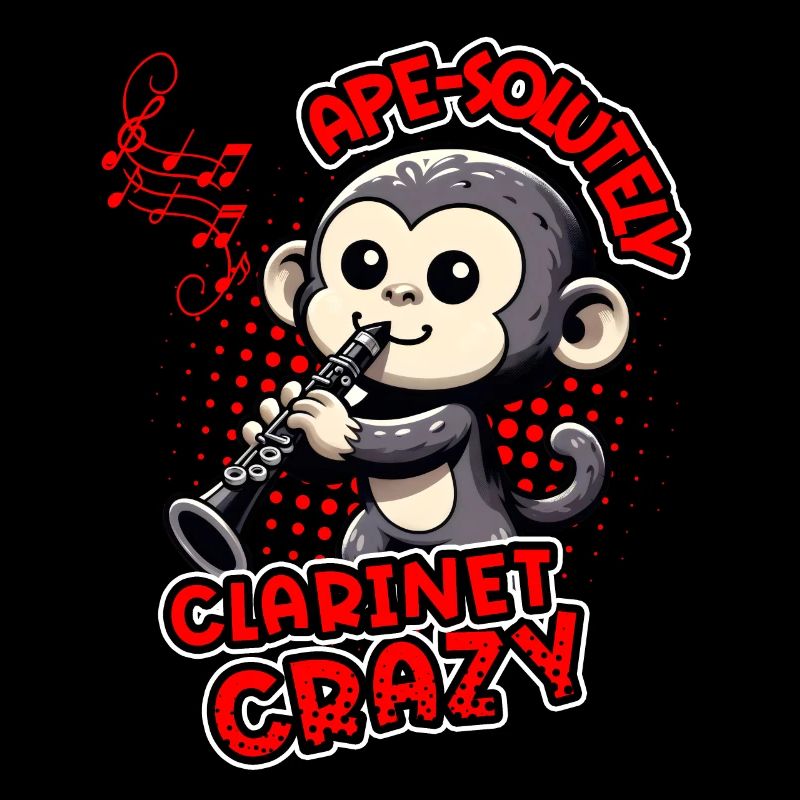 Ape-solutely Clarinette Crazy Funny Monkey Design