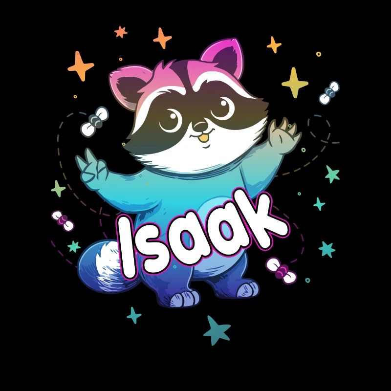 ISAAK - Beau nom de garçon avec un raton laveur mignon