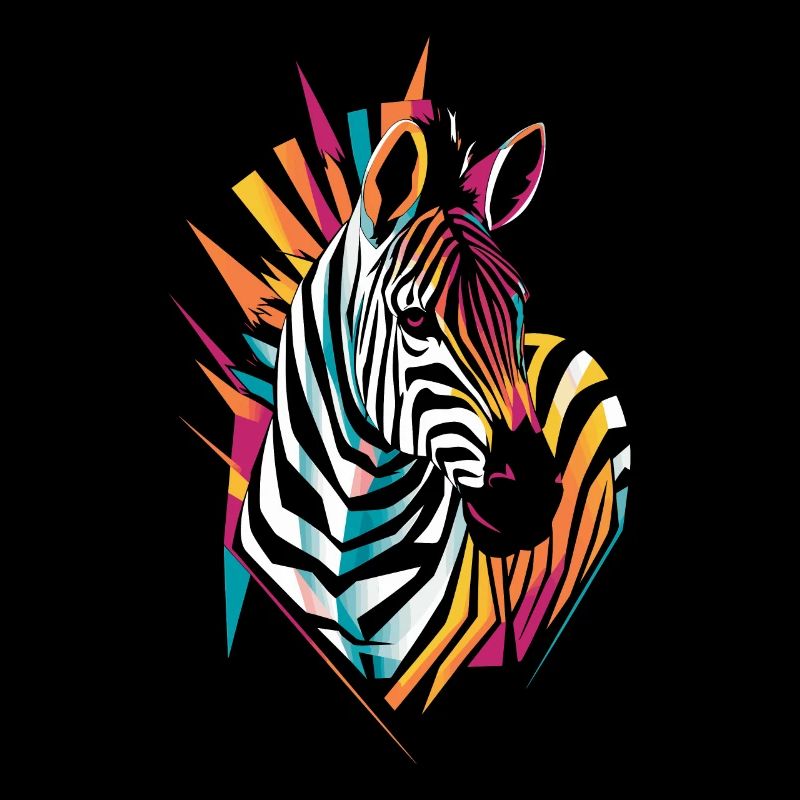 Buntes Zebra Kunstwerk Illustration