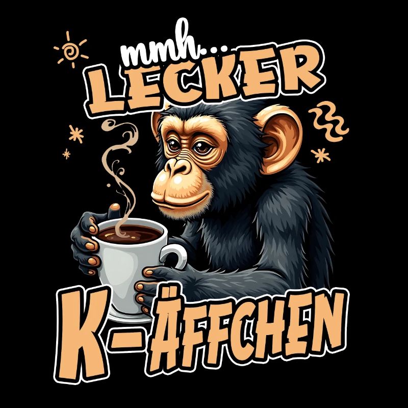 Mmh... Lecker K-Äffchen Lustig Kaffee Affe