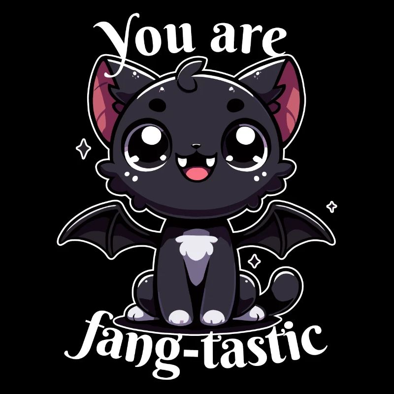 Chat Noir Vampire vous êtes fangtastic Halloween