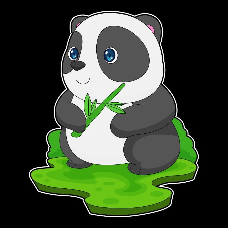 Branche de bambou panda
