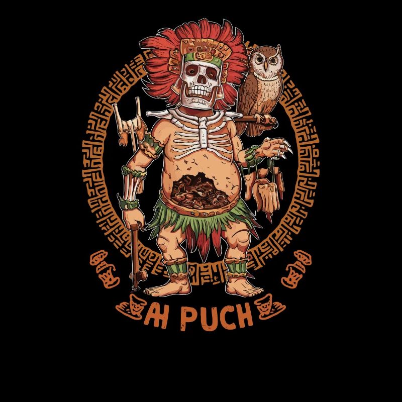 Ah Puch Uralte Maya Tod Gott Einzigartig Halloween