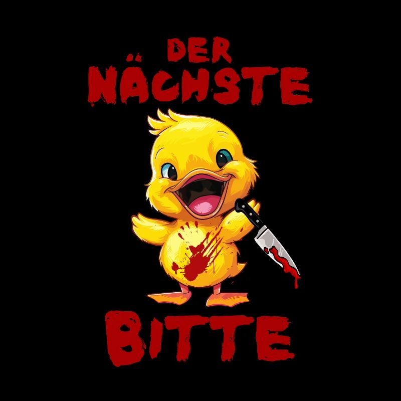 Der Nächste bitte - Ente mit Messer Halloween