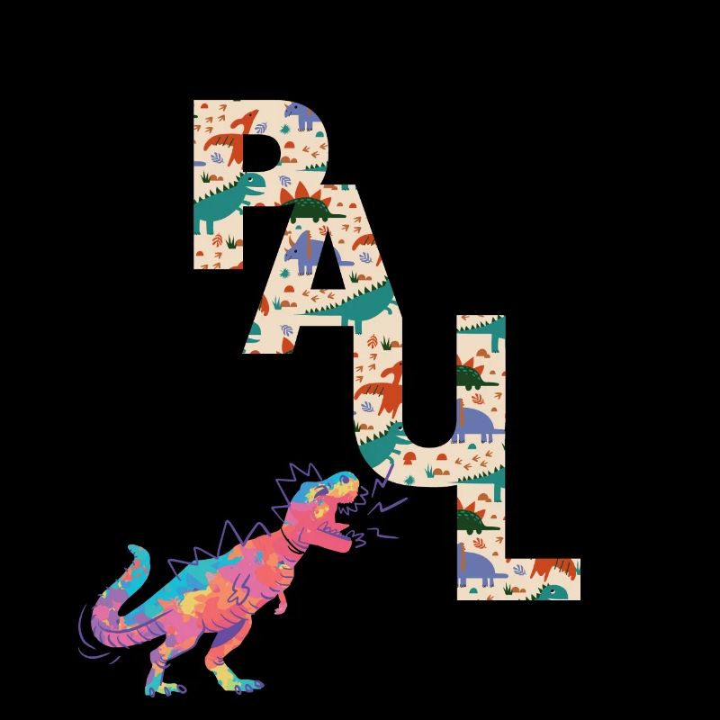 PAUL - Beautiful boy name with dinosaur