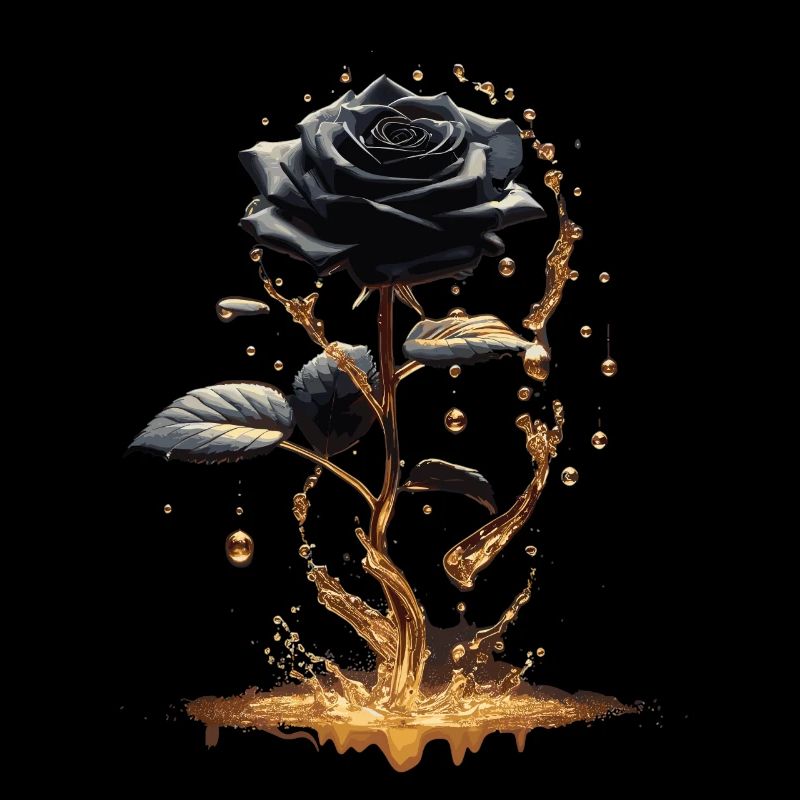 Rose noire dans une lueur dorée