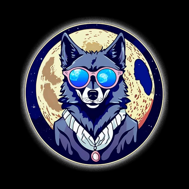 Wolf on the moon