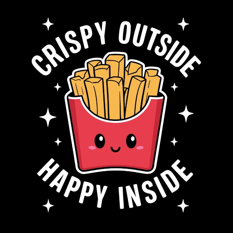 French Fries Bag Crispy Outside Happy Inside