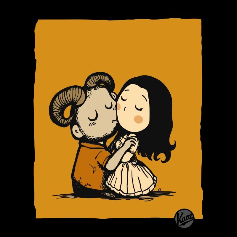 Pan küsst ein Mädchen im Labyrinth