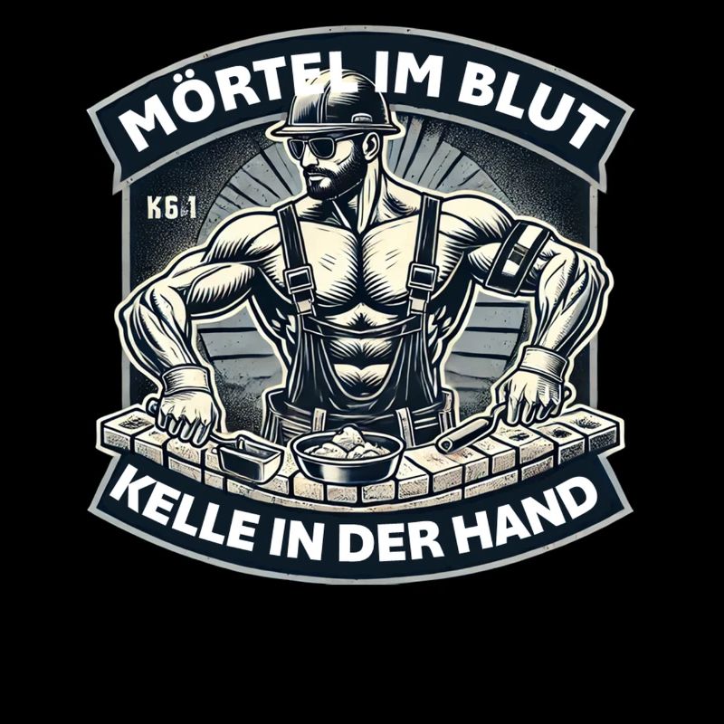 Mörtel im Blut Kelle in der Hand
