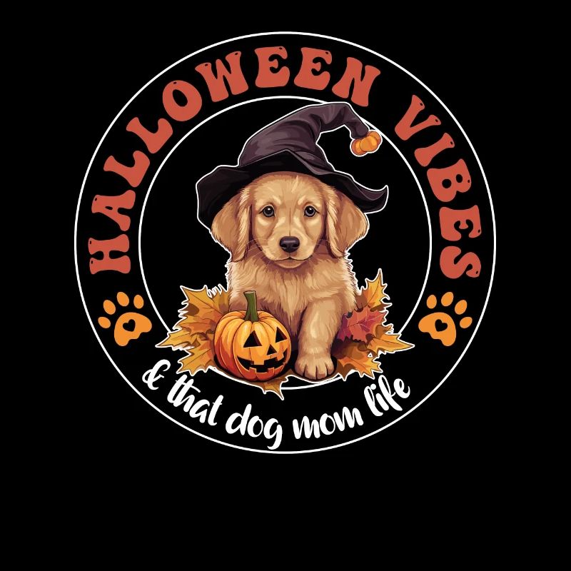 Halloween Sorcière Chapeau Citrouille Chien Doré Retriver