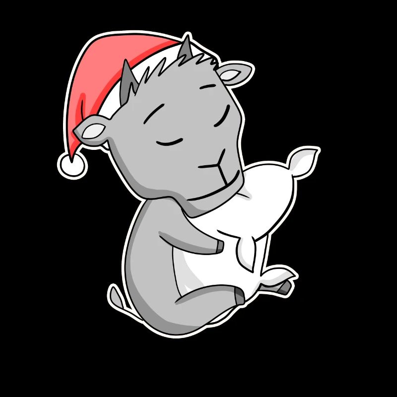 Chèvre mignonne fatiguée dormir à Noël
