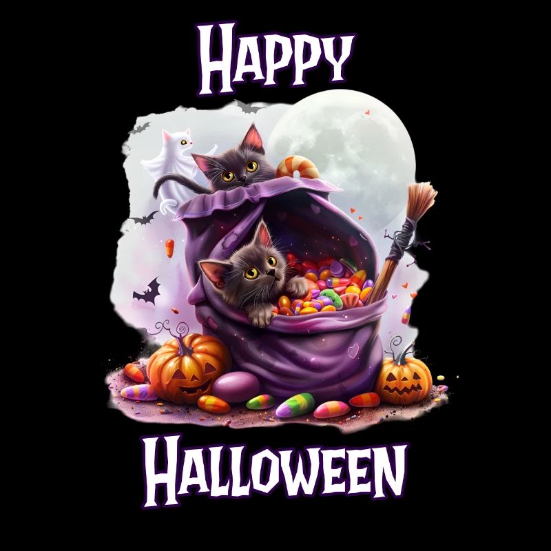 Halloween – Joyeux Halloween Chats noirs mignons