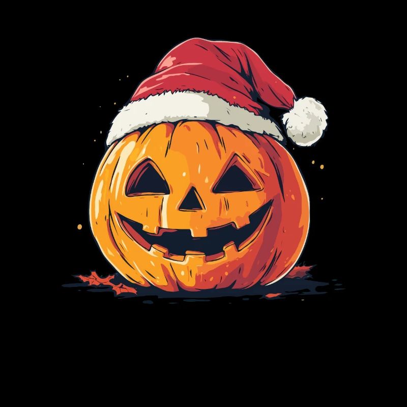 Halloween Gift Pumpkin with Santa Hat Decoration