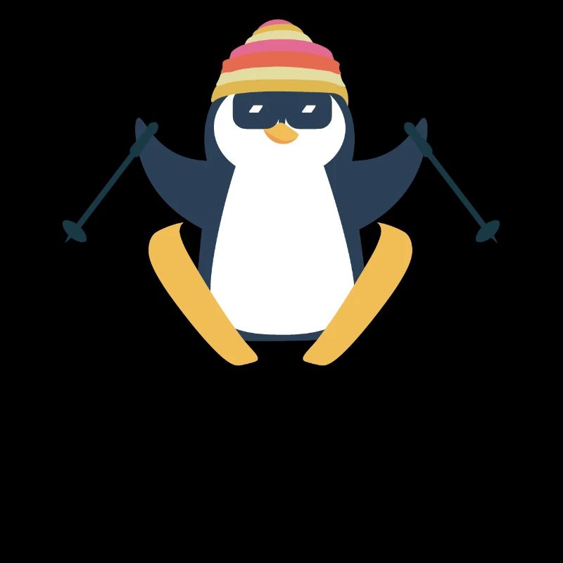 Verschneiter Winter Ski Pinguin Seevogel Pinguin