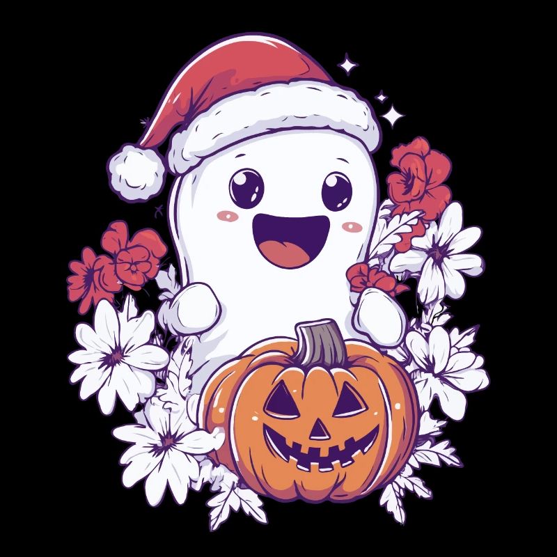 Halloween Gift Ghost with Christmas Hat Decoration