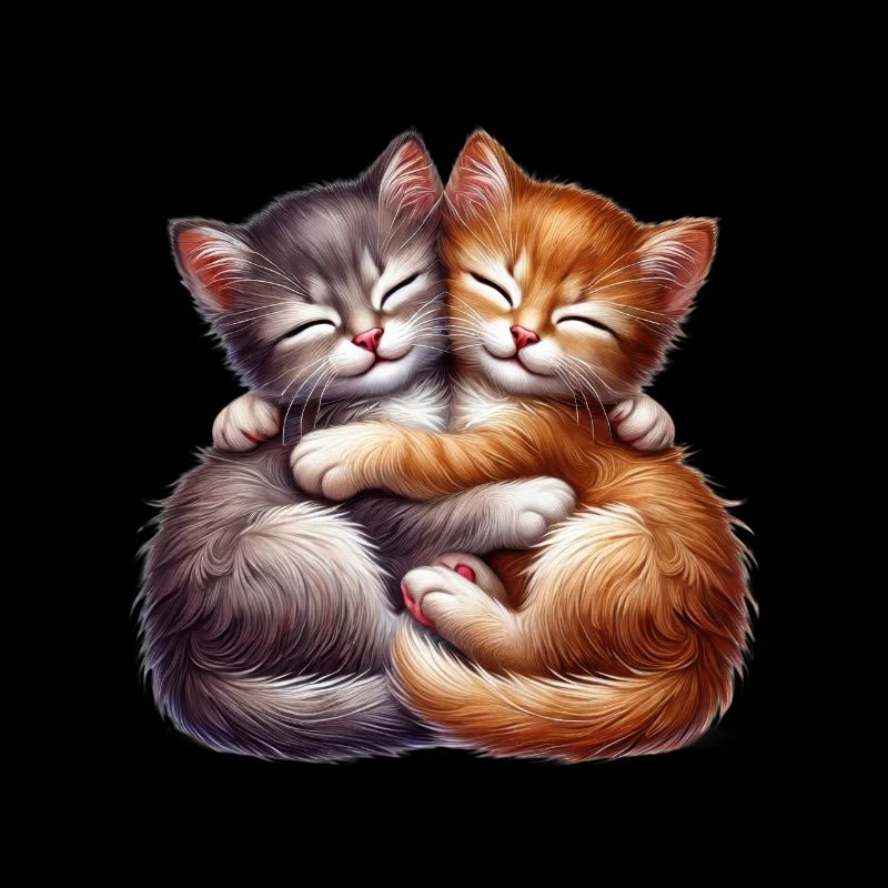 Deux chatons câlins dans une étreinte affectueuse