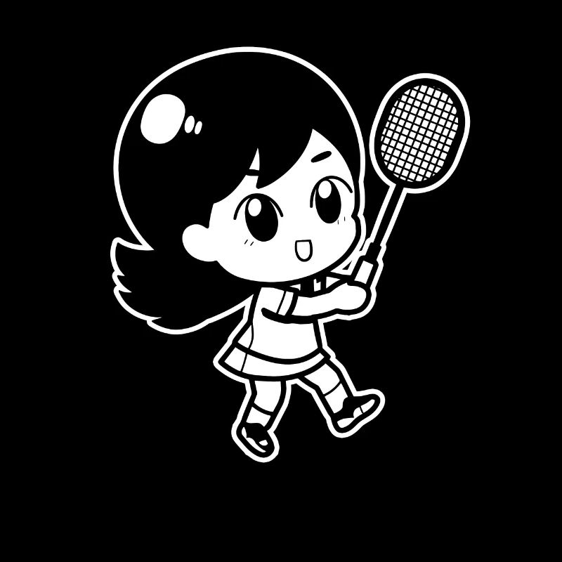 Little badminton player