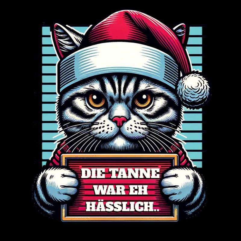Père Noël Drôle de chats Noël