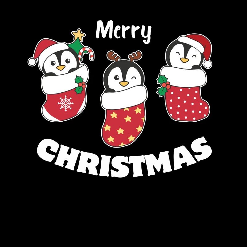 Cute penguin in Christmas sock for Christmas