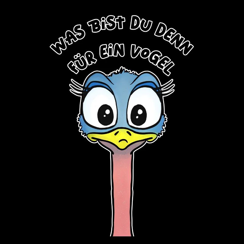 Vogel Straus süßer lustiger Vogel