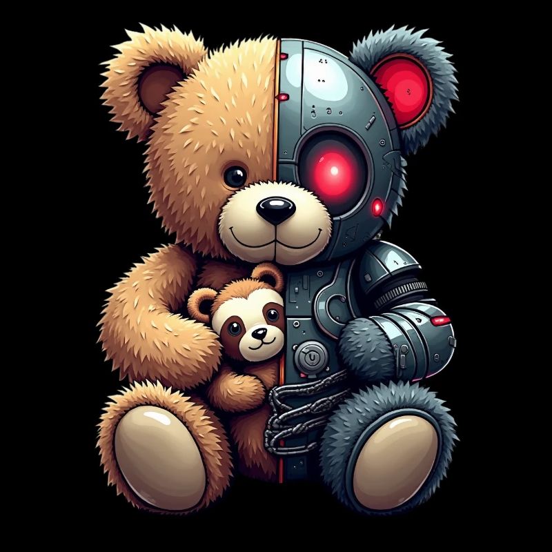 Funny Robot Tech Teddy Bear Cyborg Animal Bear