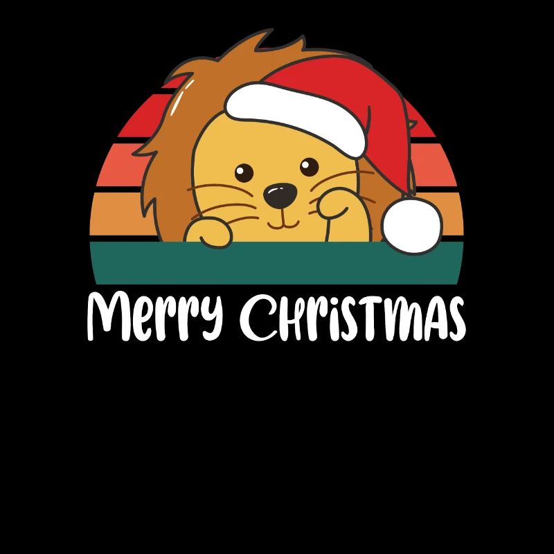 Joyeux Noël Rétro Lion Noël