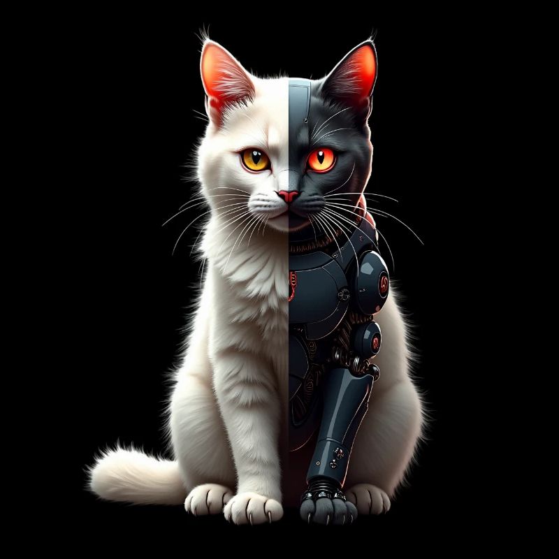 Funny Robot Cat Tech Cats Cyborg Animal Cat