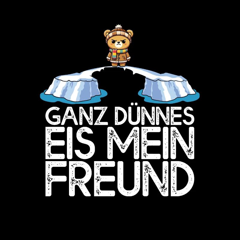 Ganz dünnes Eis mein Freund Teddybär Eisscholle