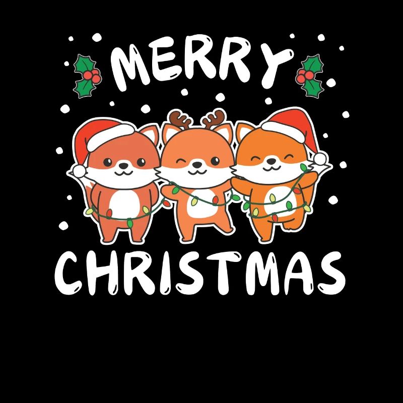 Joyeux Noël Renard mignon Renards de Noël