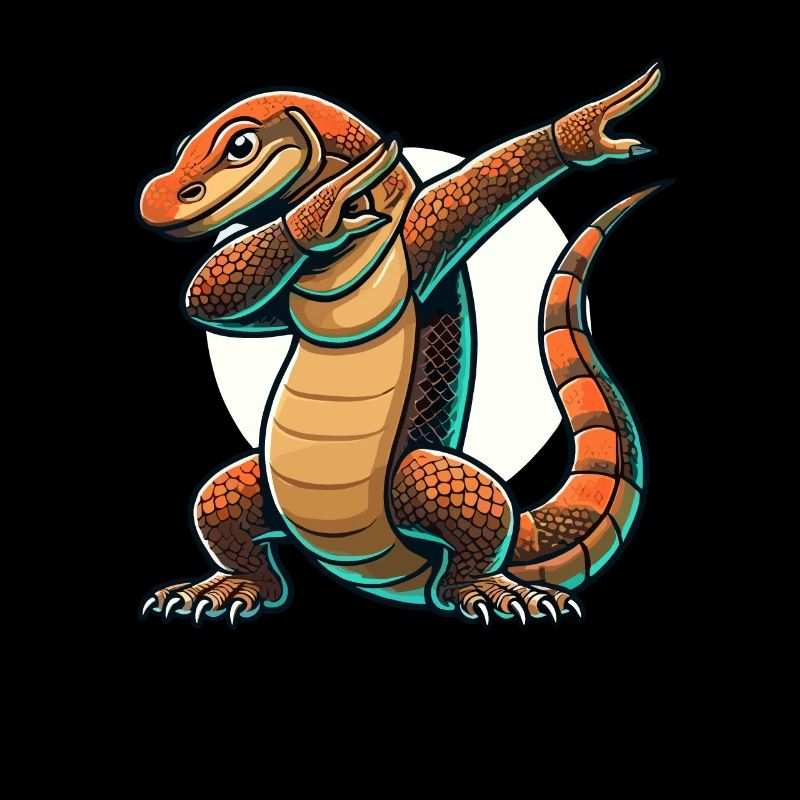 Komodowaran, Waran, Echse, Reptil, Dabbing